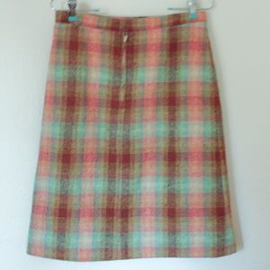 60s Coral & Mint Handmade Vintage Tartan A-Line